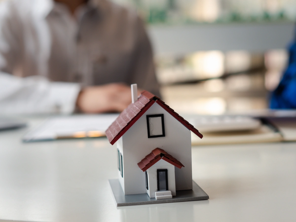 Small house model in office setting