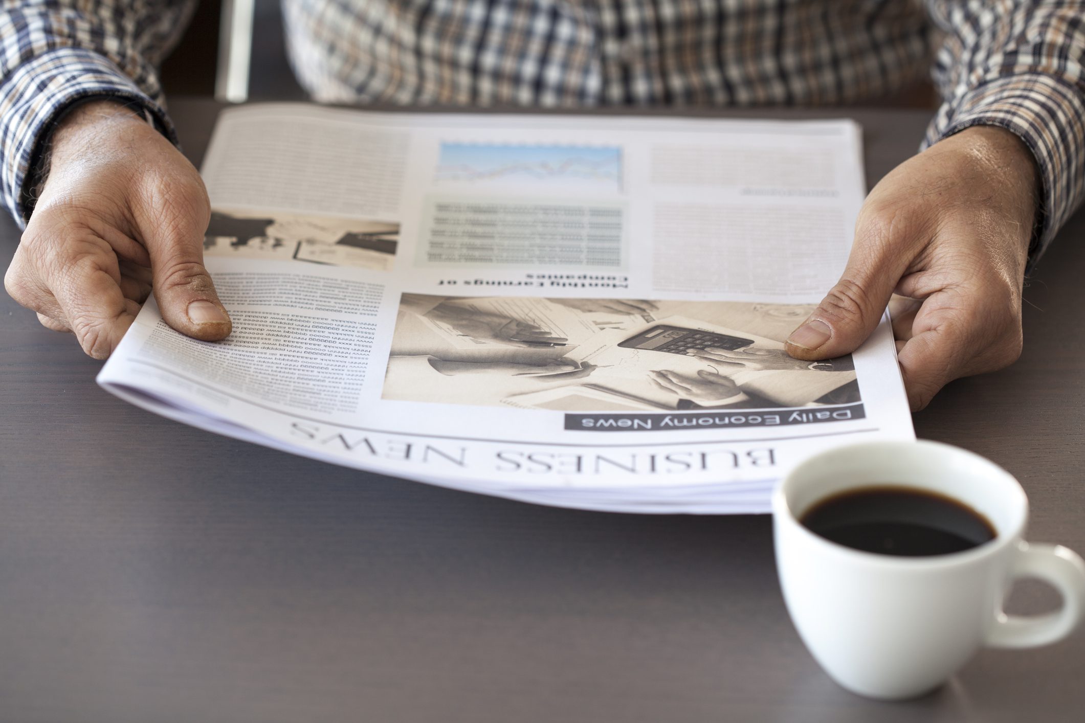 Breakfast coffee with business news